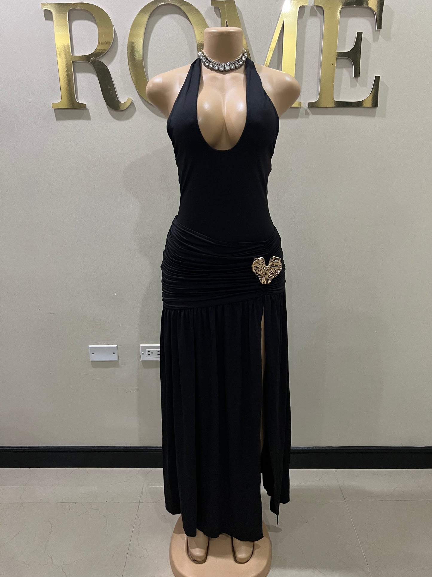 Nara Petal 2 Pcs Bodysuit & Skirt Set (Black)