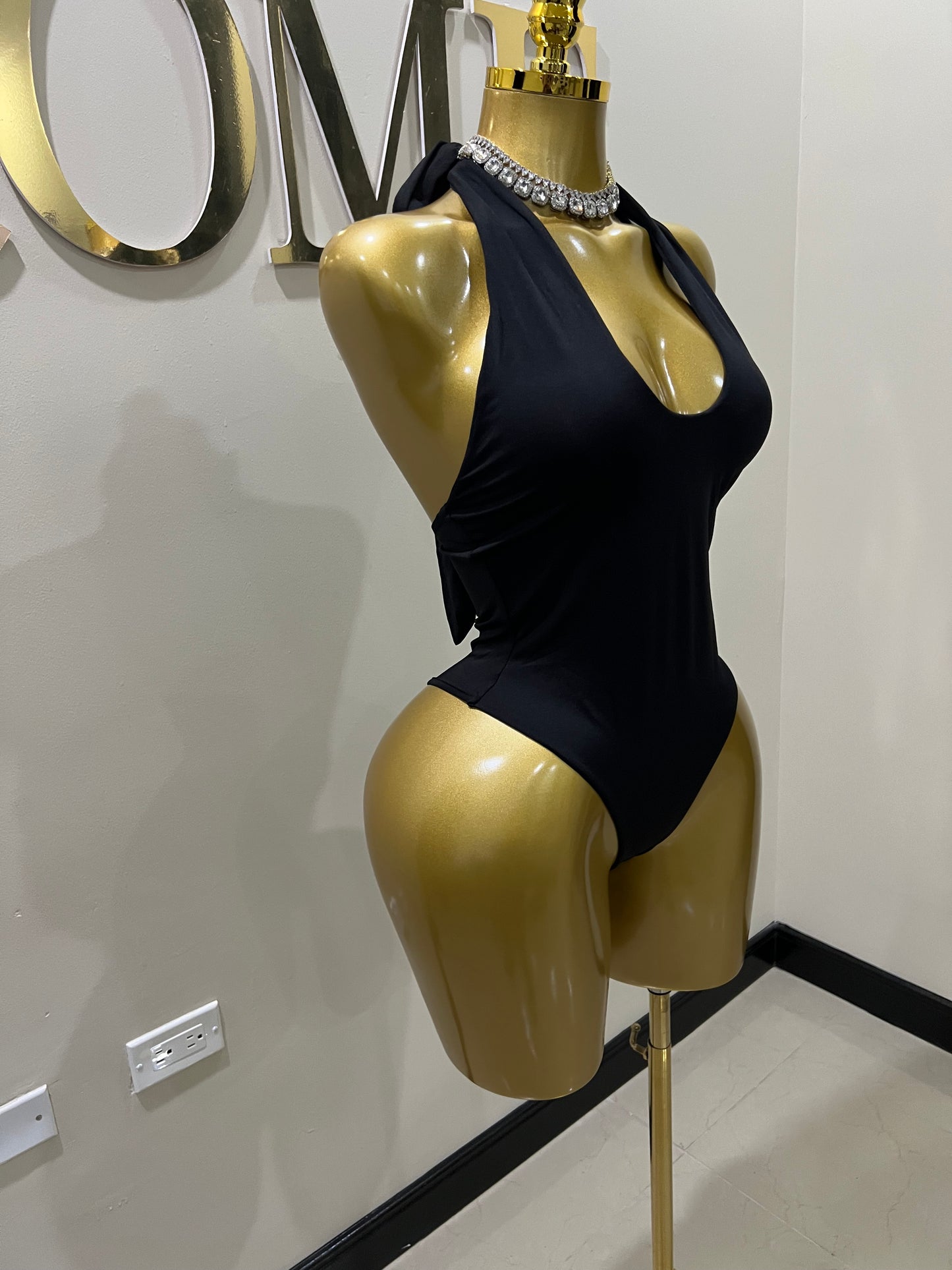 Nara Petal 2 Pcs Bodysuit & Skirt Set (Black)