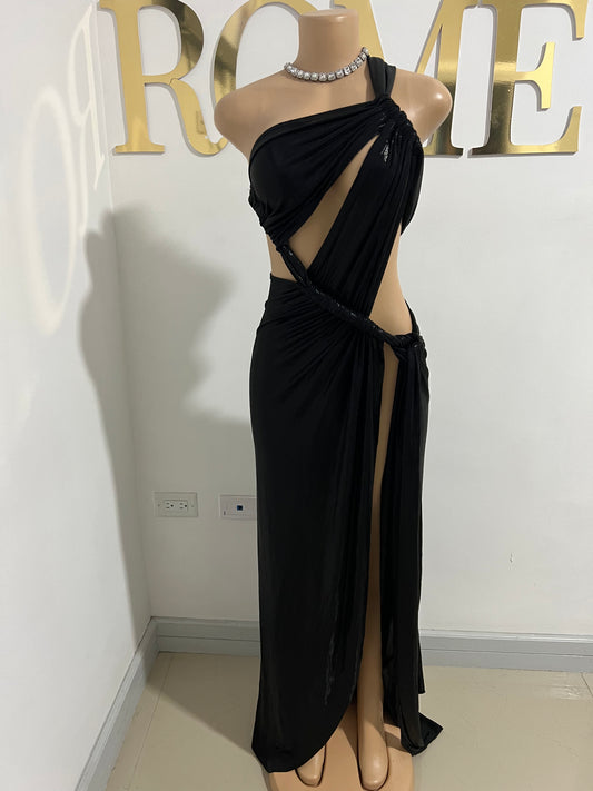 Giselle Asymmetrical Dress (Black)