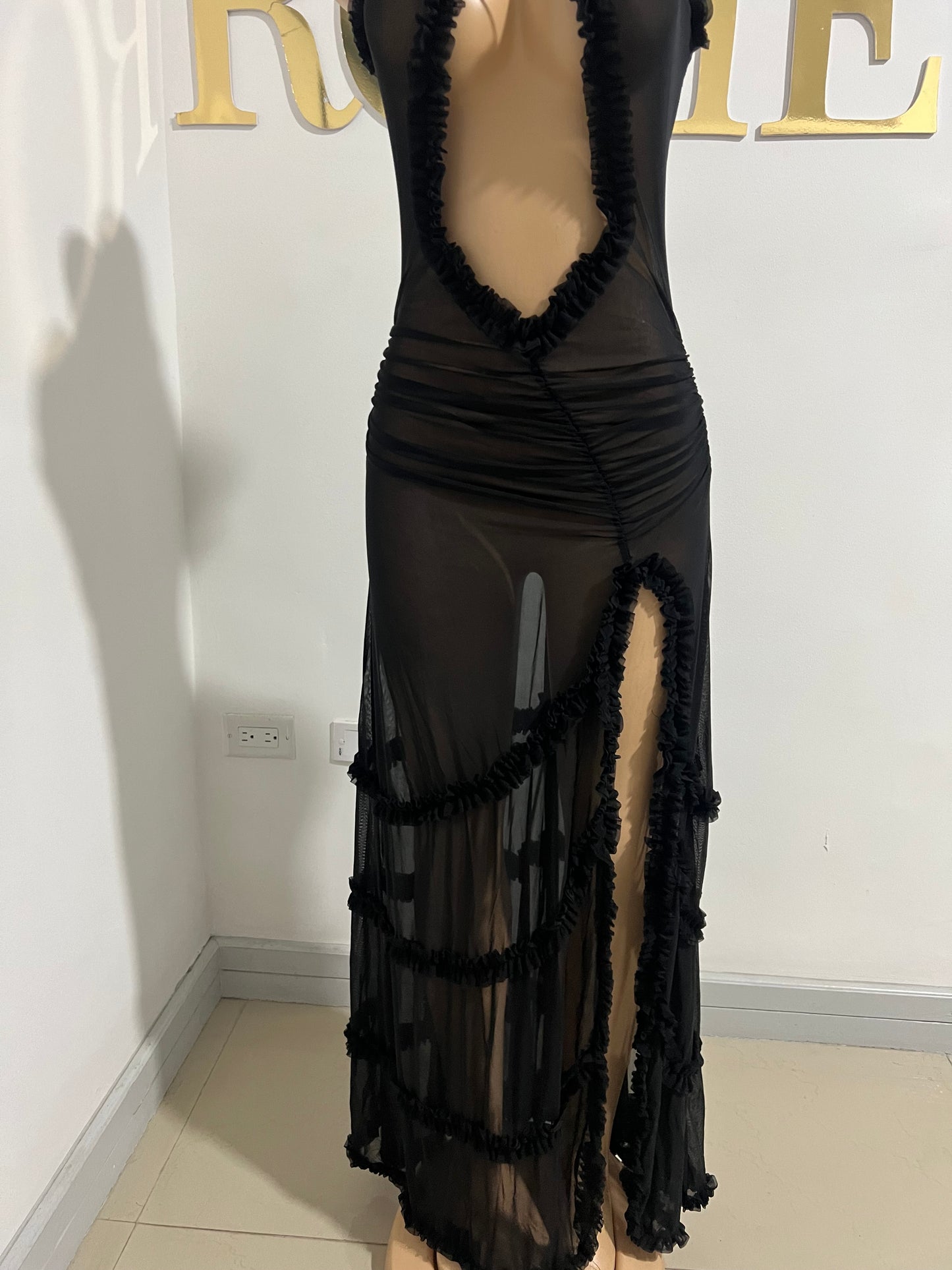 Mila Sheer Dress (Black)