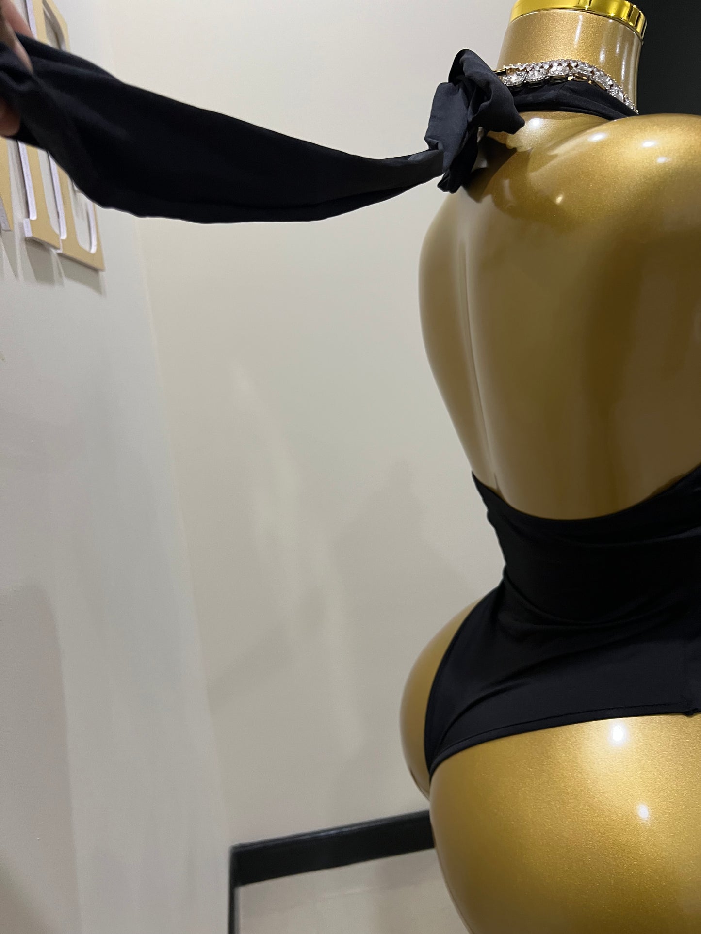 Nara Petal 2 Pcs Bodysuit & Skirt Set (Black)