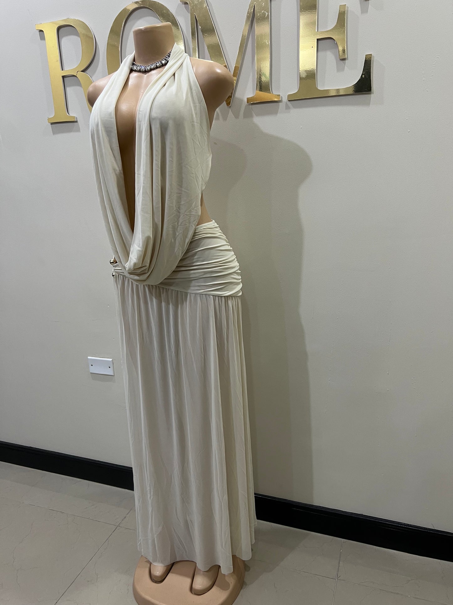 Astra Split Skirt Set (Cream)