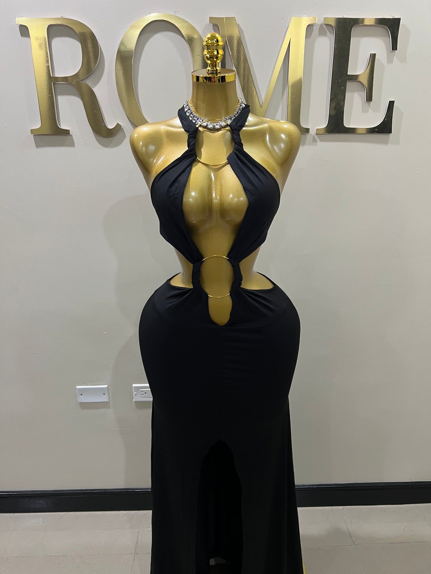 Indie Vibe Rings Dress (Black)