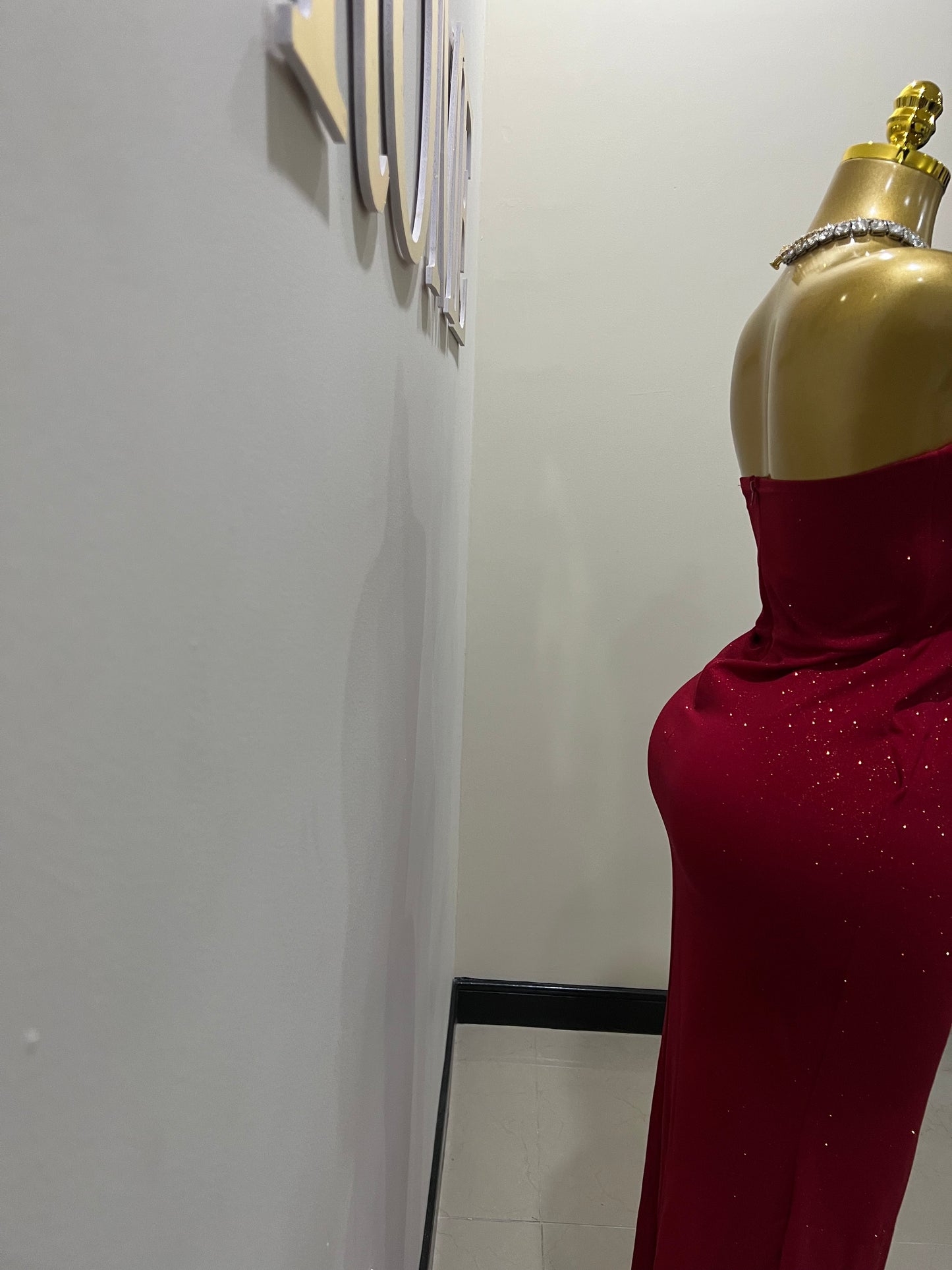 Tyla Glitter Dress (Red)