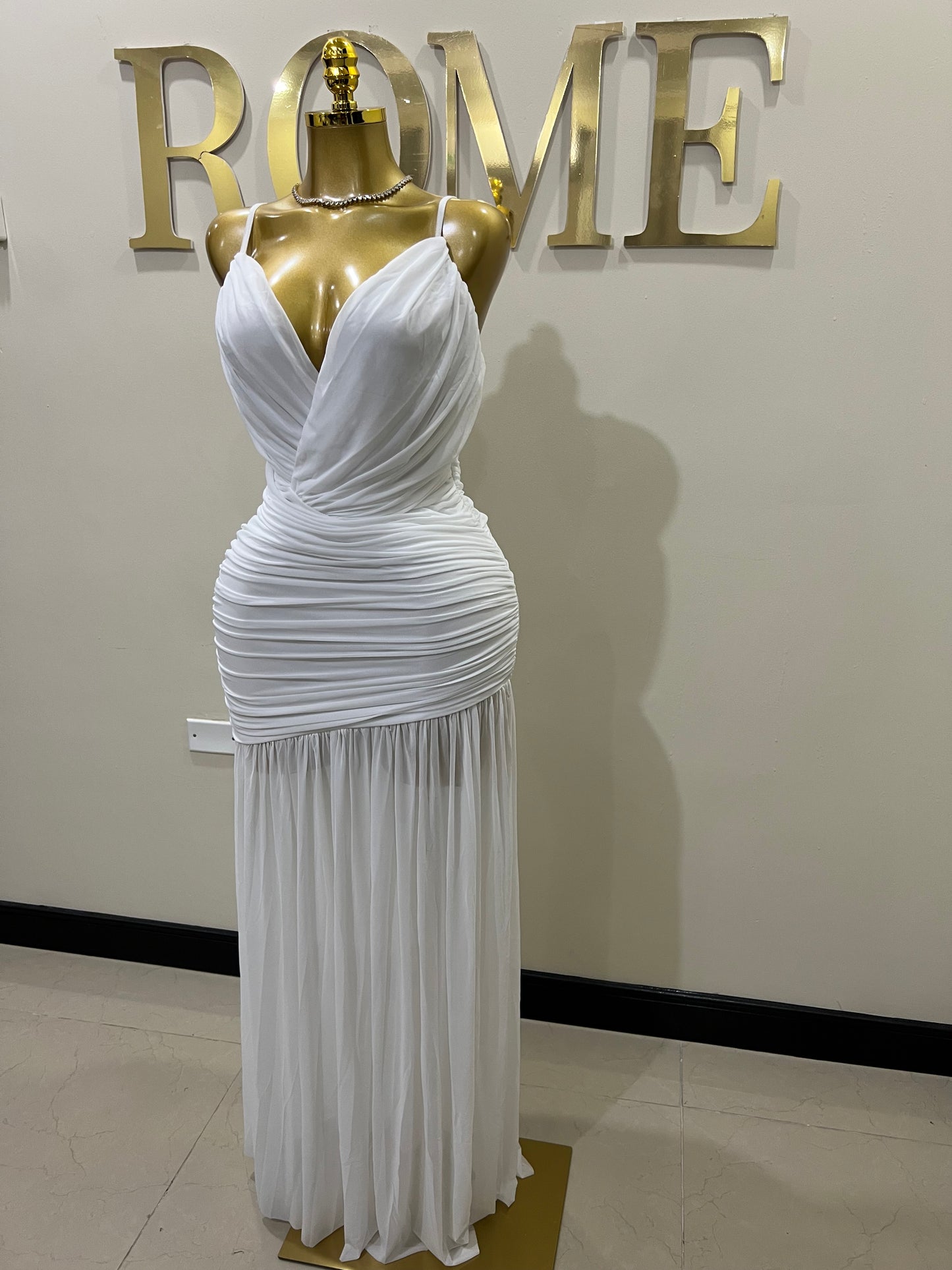 Michelle Celine Strap Dress (White)