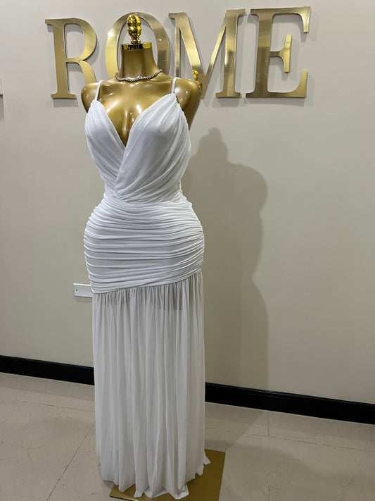 Michelle Celine Strap Dress (White)