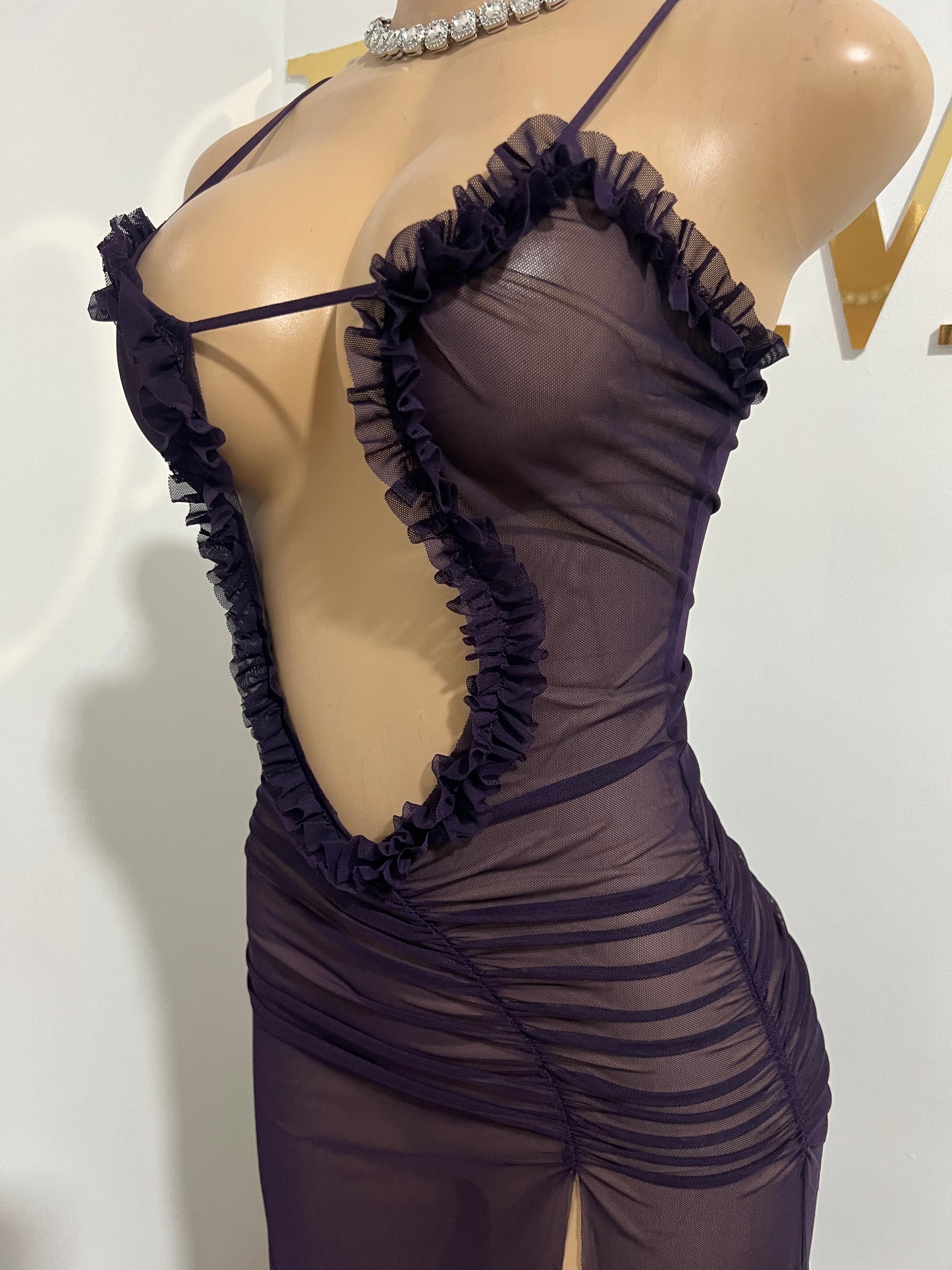 Mila Vibe Sheer Dress (Purple)