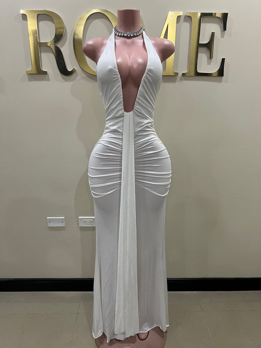 Chinelle Nara Halter Dress (White)