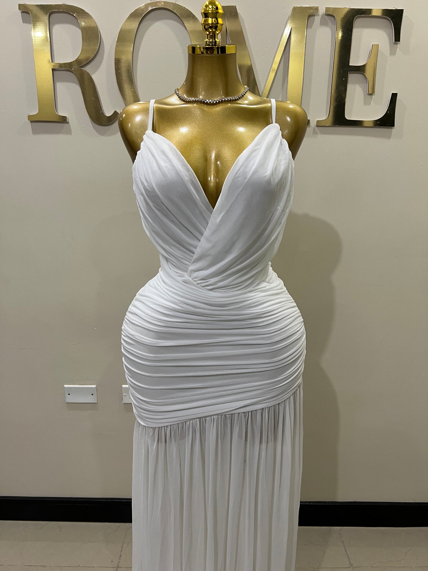Michelle Celine Strap Dress (White)