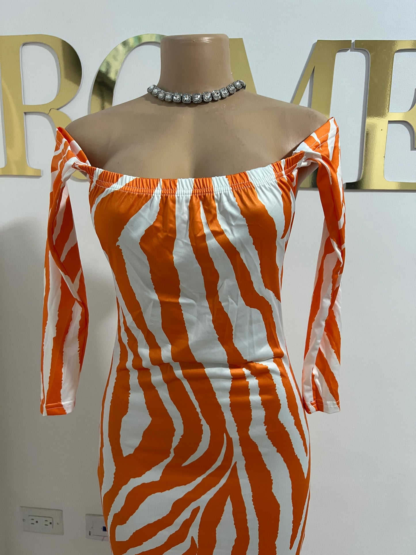 Mira Backless Dress (Orange)