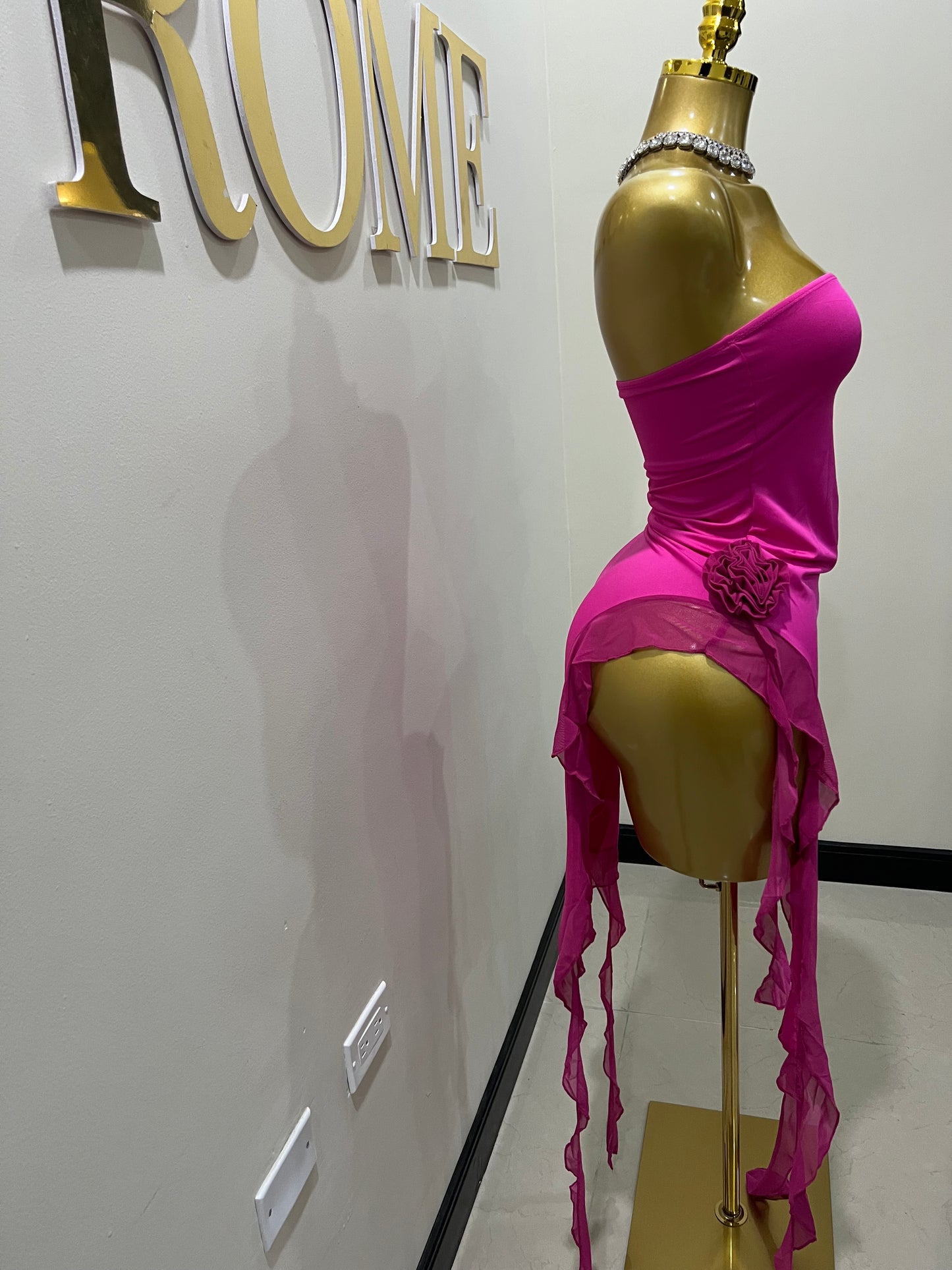 Rose Ruffle Dress (Pink)