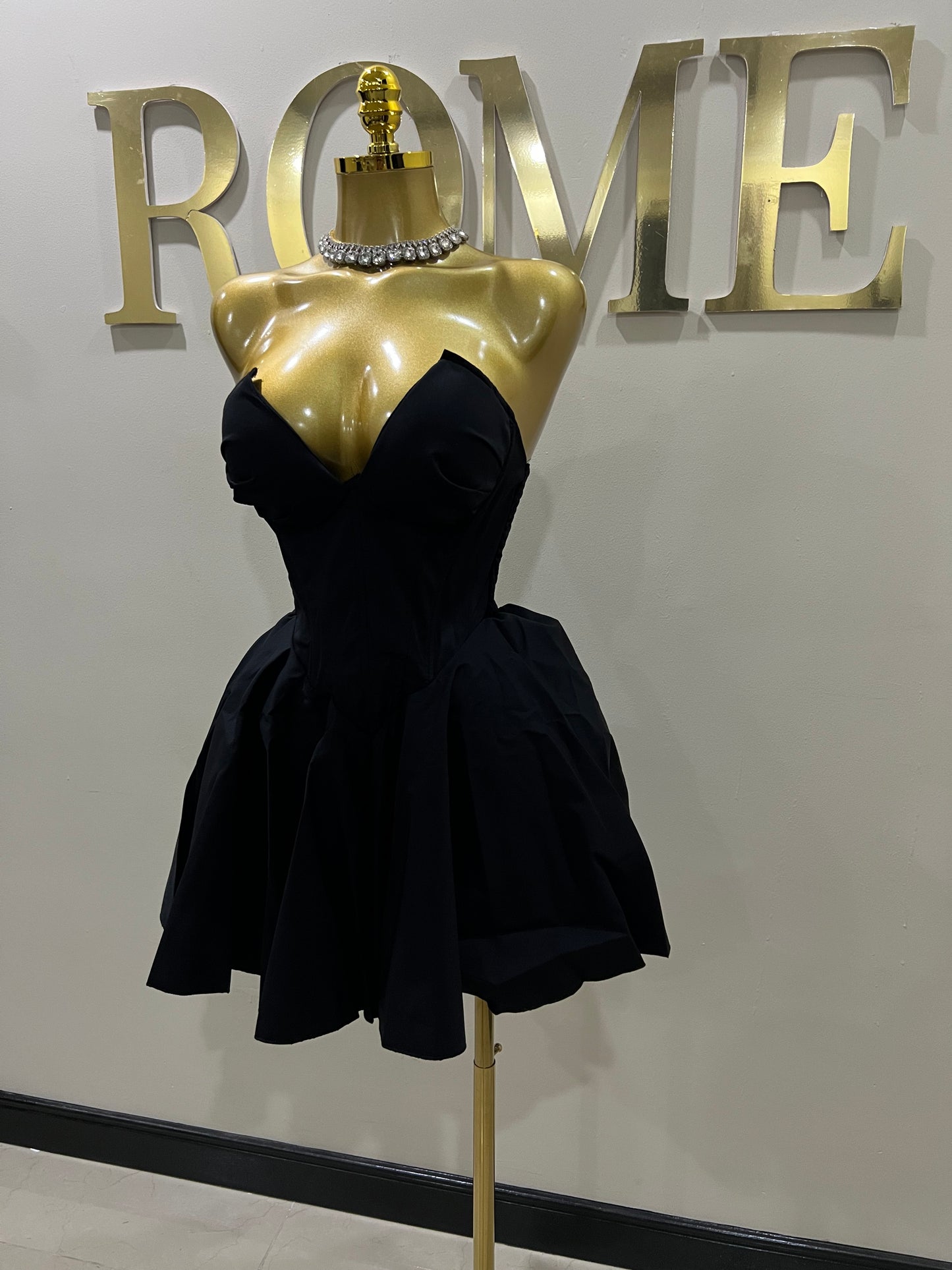 Saffina Princess Diana Dress (Black)