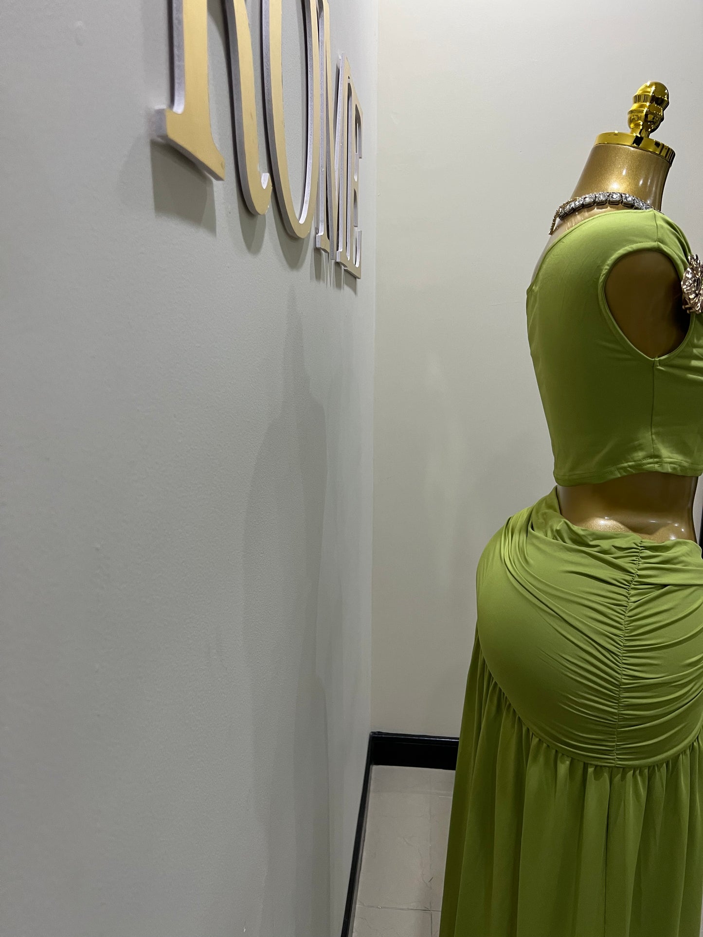 Nara Petal 2 Pcs Skirt Set (Green)