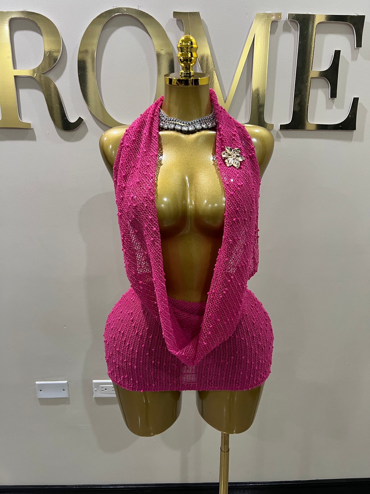 Cassie See Through Petal Dress (Pink)