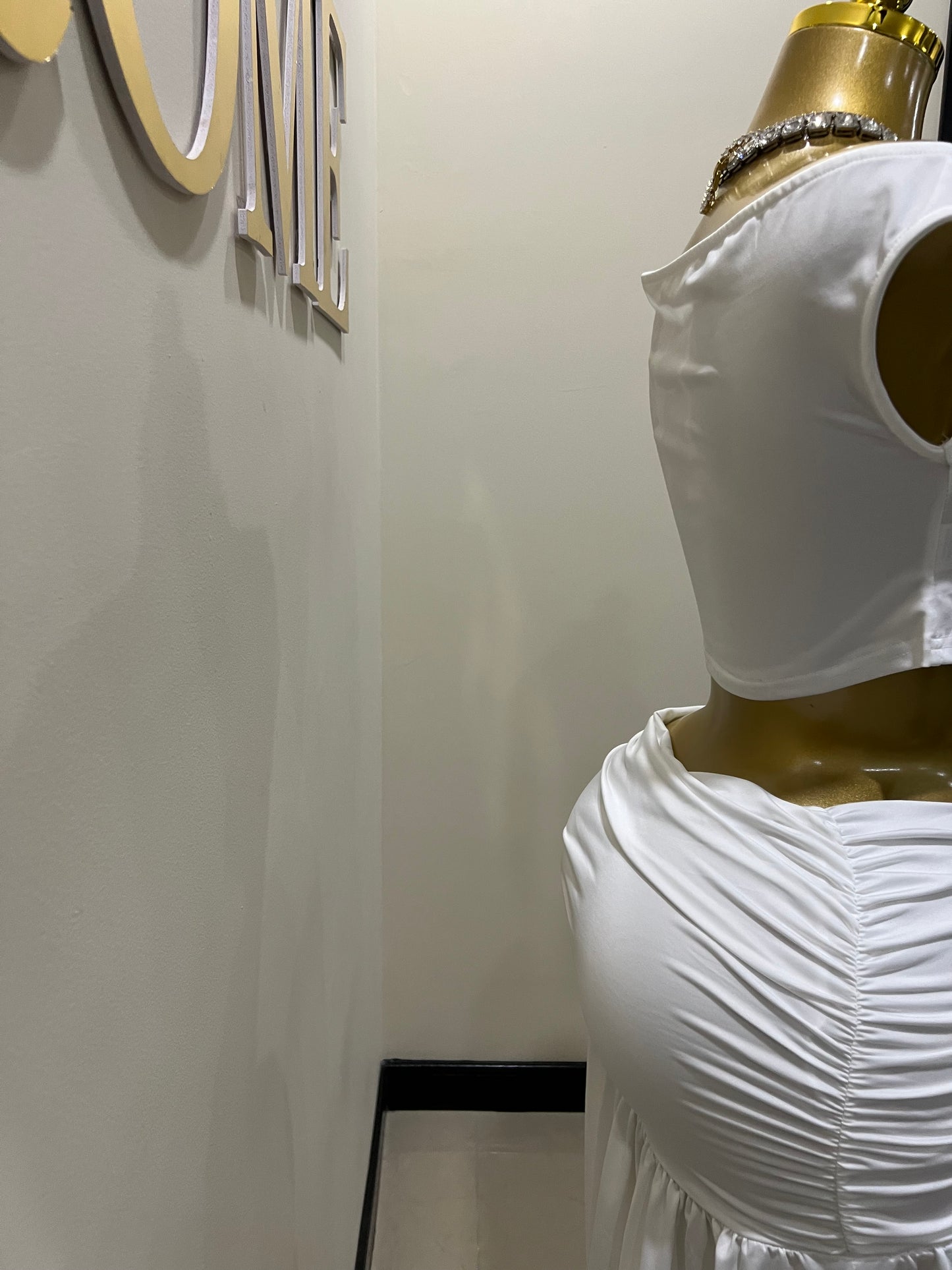 Nara Petal 2 Pcs Skirt Set (White)