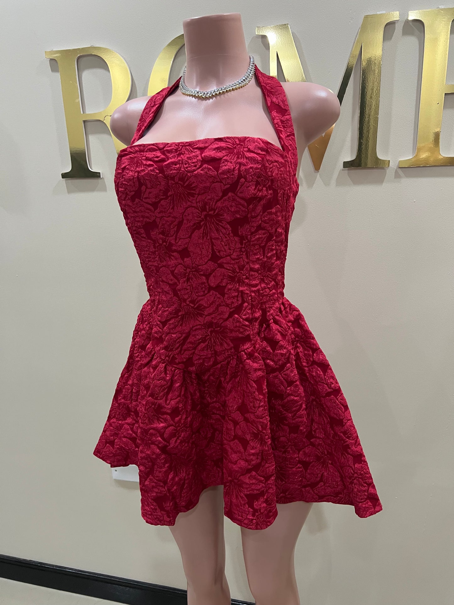 Diana Textured Dress (Red)