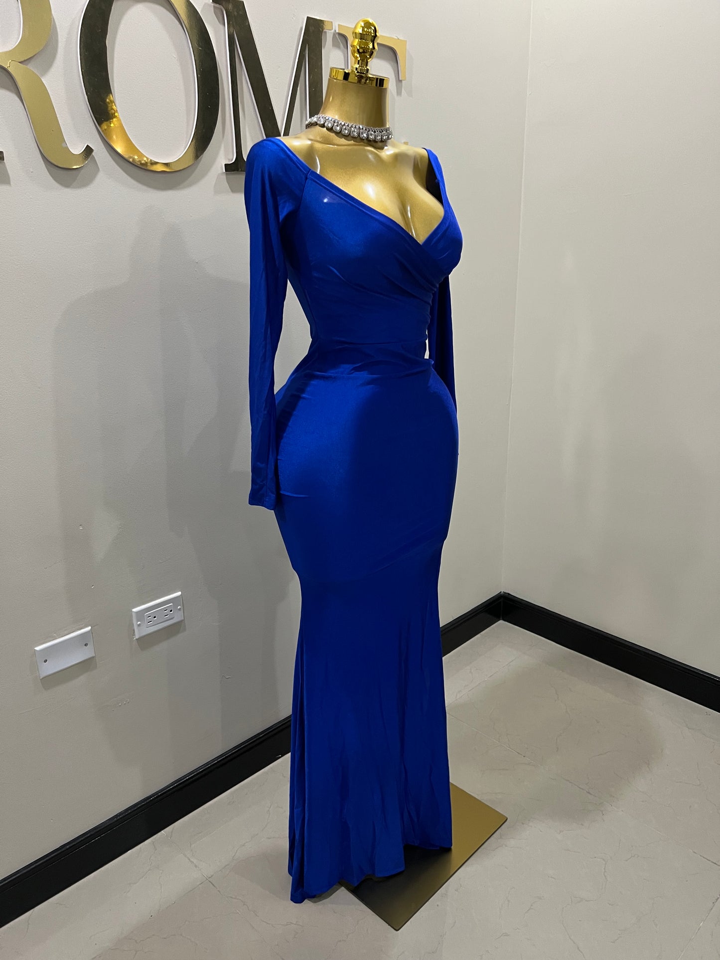 Kerry Long Sleeve Dress (Blue)