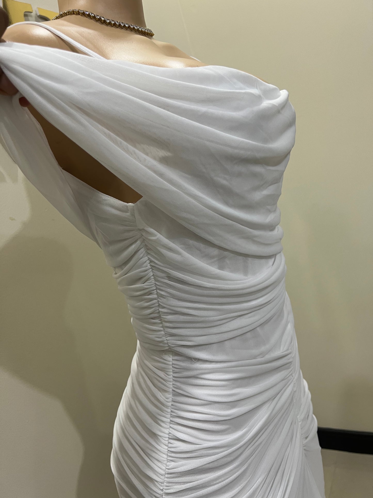 Michelle Taylor Spaghetti Strap Dress (White) (Copy)