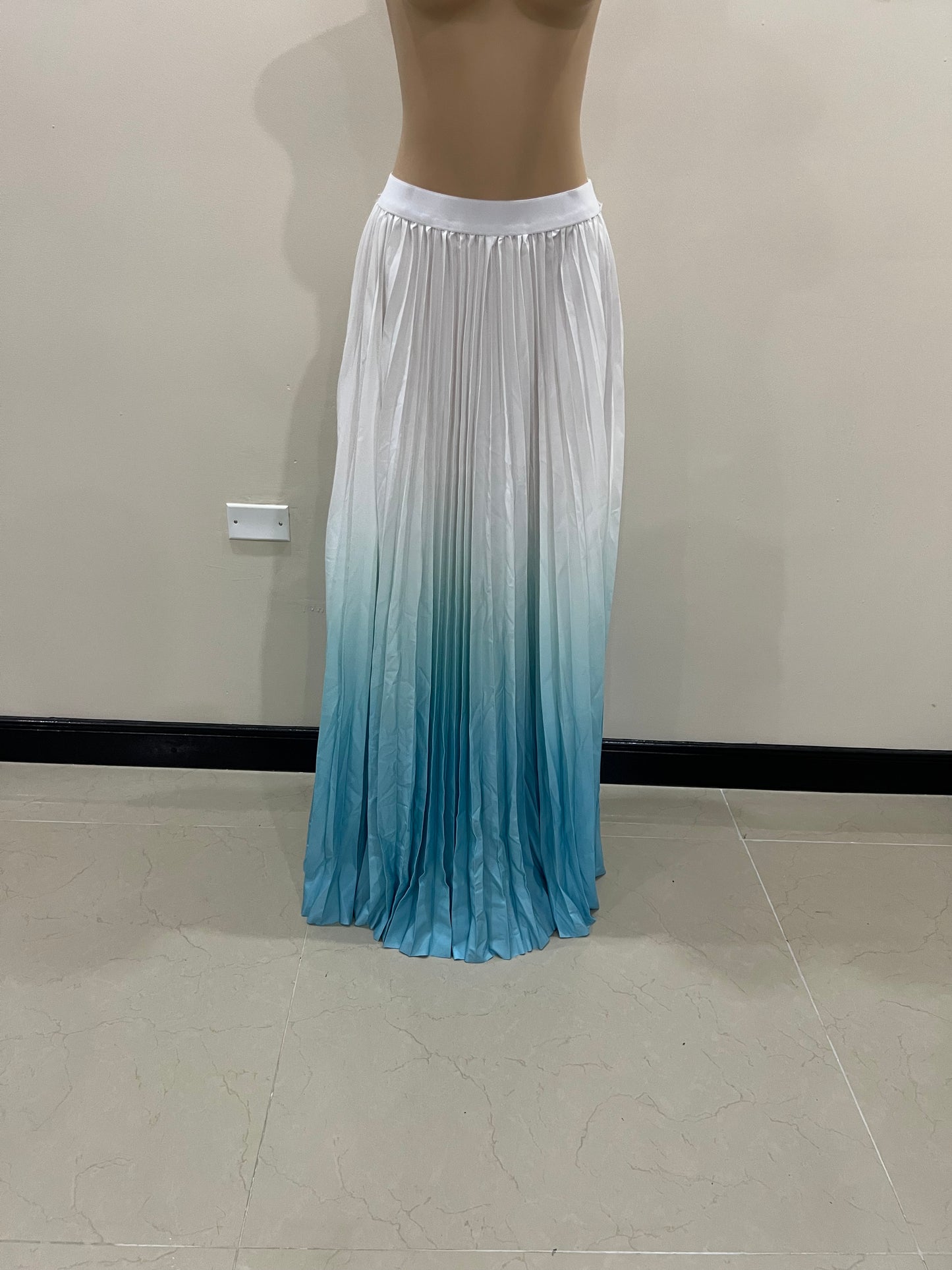 Kelly Pleated Skirt Set (Light Blue)