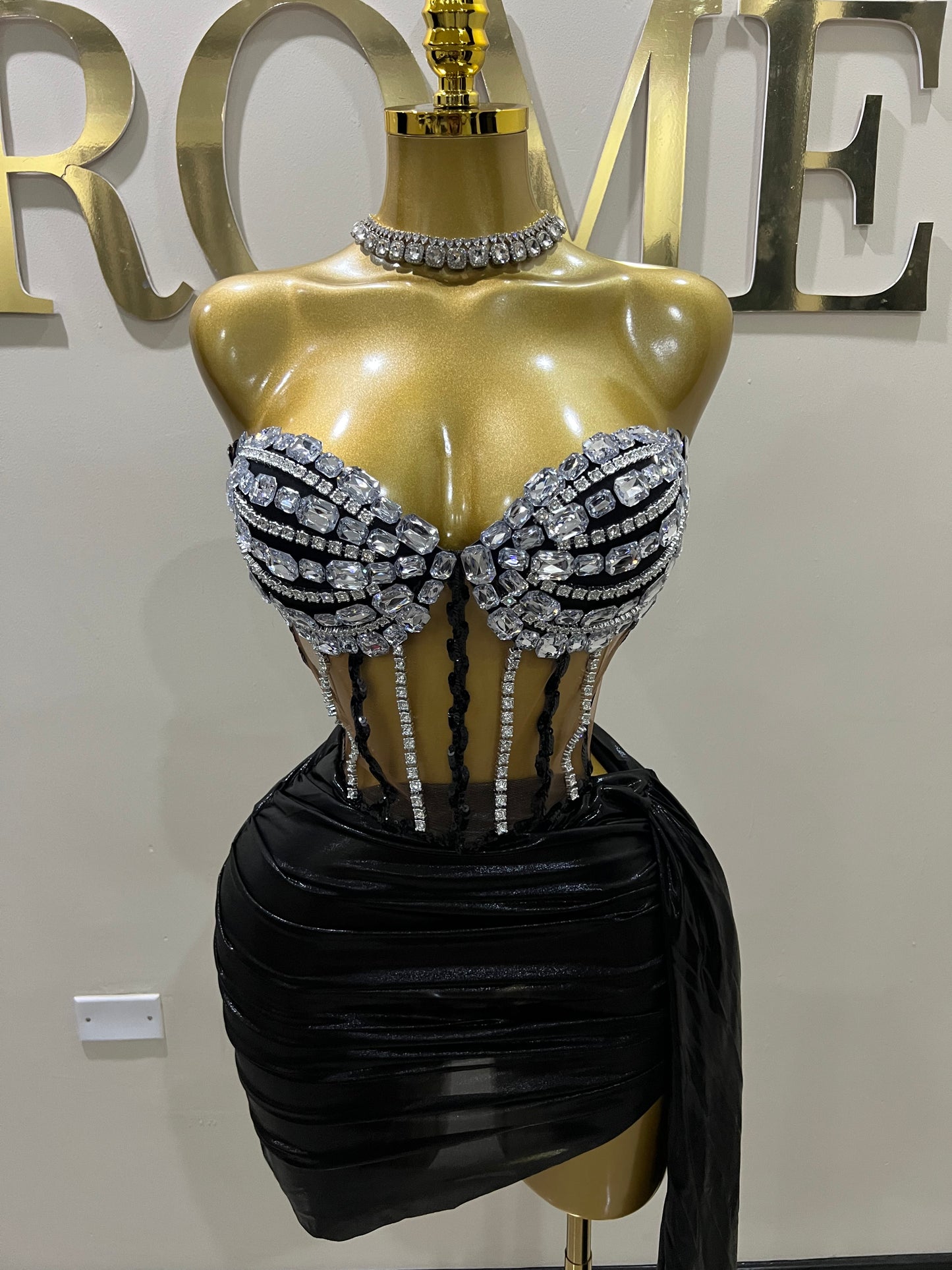 Orion Glacier Gemstone Skirt Set (Black)