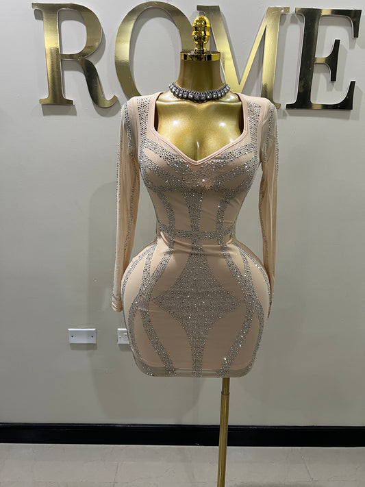 Juno Sweetheart Dress (Nude)