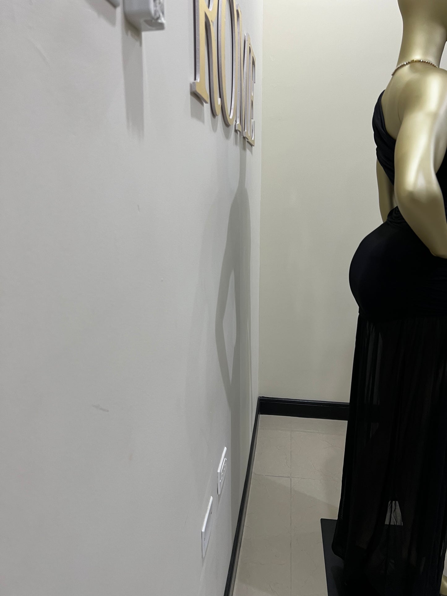 Nara Michelle Angle Mesh Split Dress (Black)