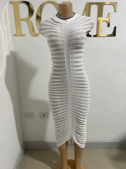 Jasmine Crochet Dress (White)