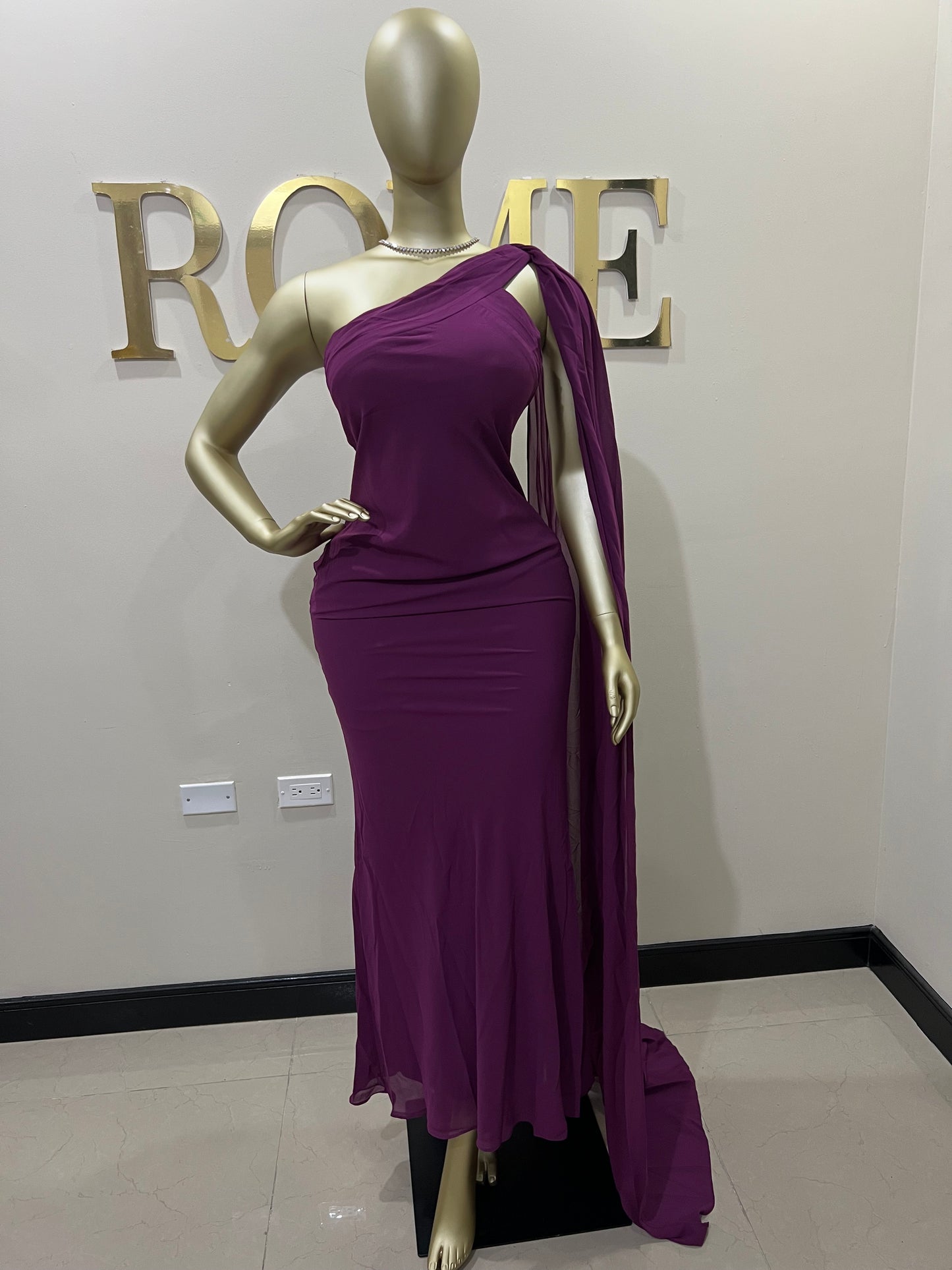 Isabella Chiffon Dress (Purple)