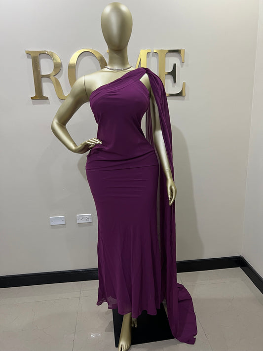 Isabella Chiffon Dress (Purple)