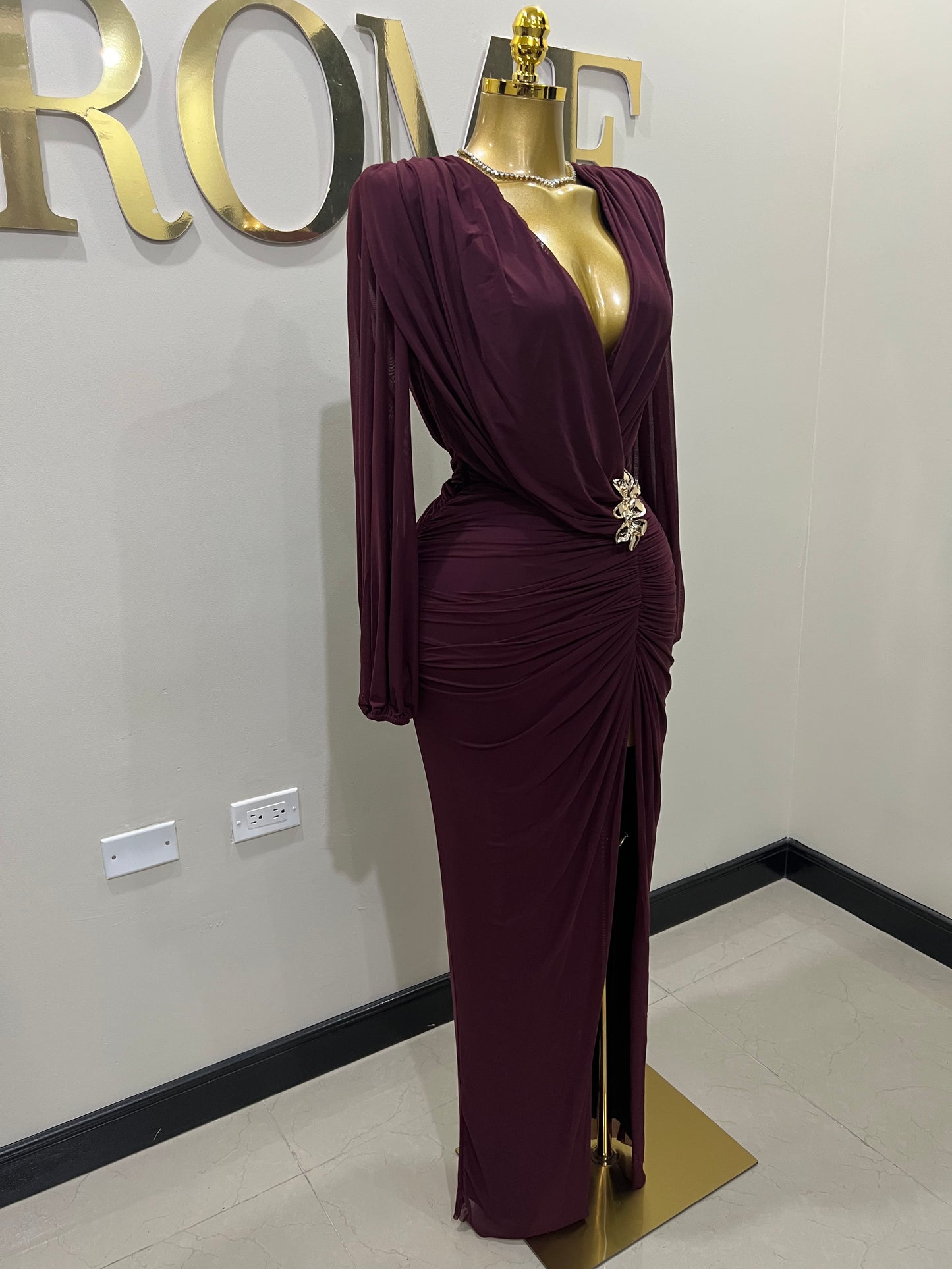 Michelle Sim Dress (Maroon)