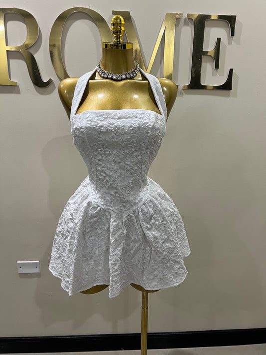 Diana Textured Dress (White)
