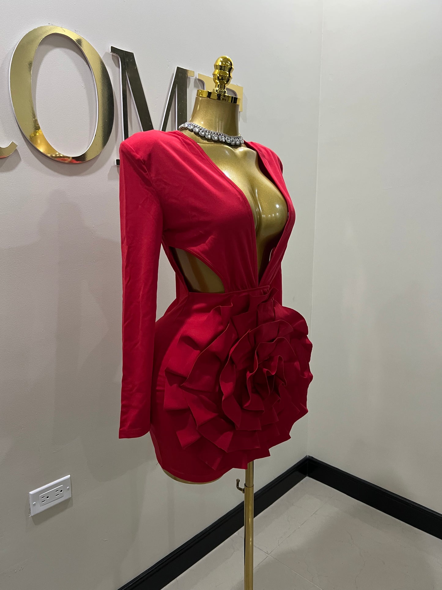 Camila Slay Flower Dress (Red)
