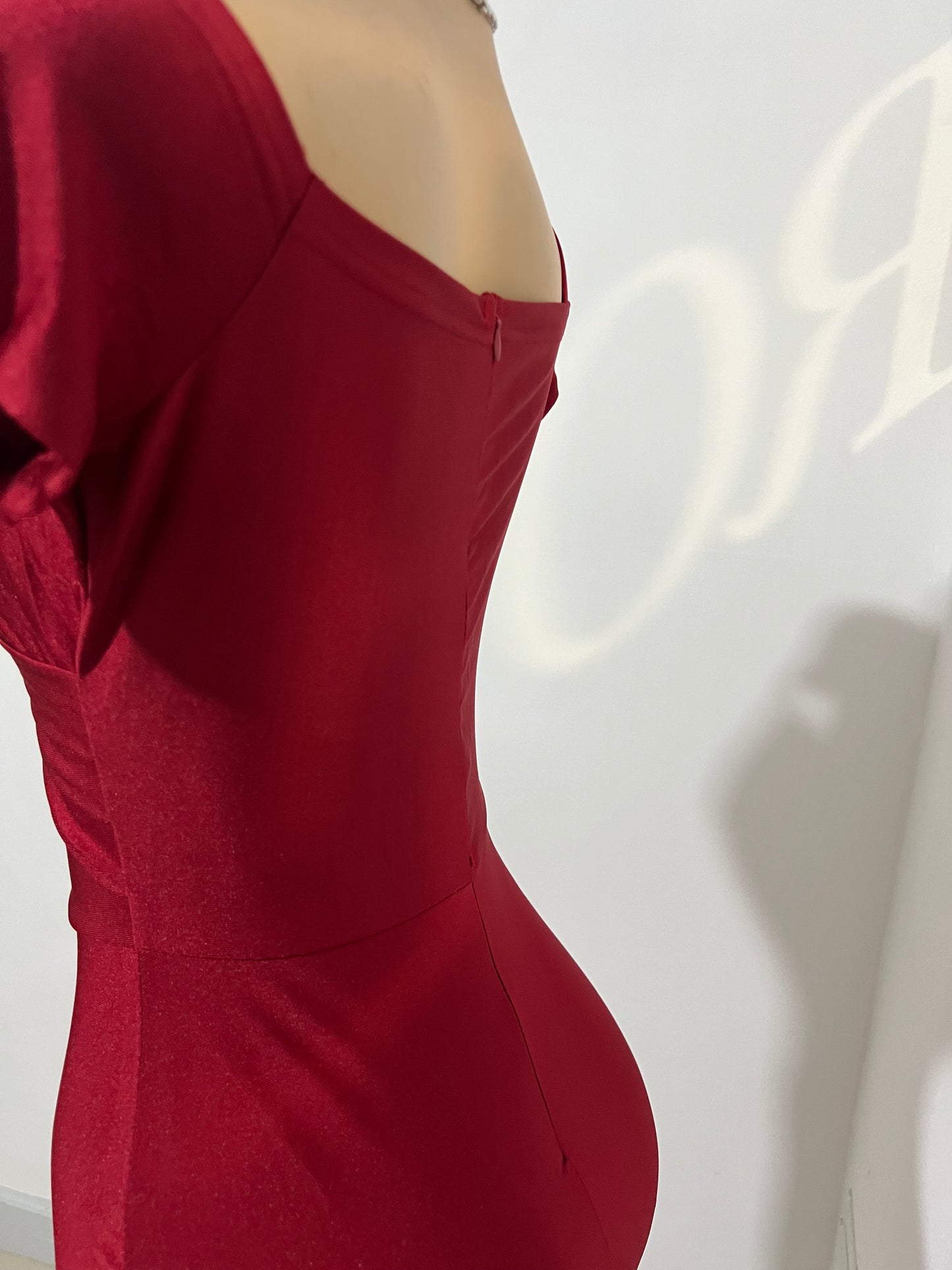Kerry Short Sleeve Dress (Burgundy)