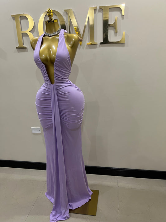 Chinelle Nara Halter Dress (Light Purple)