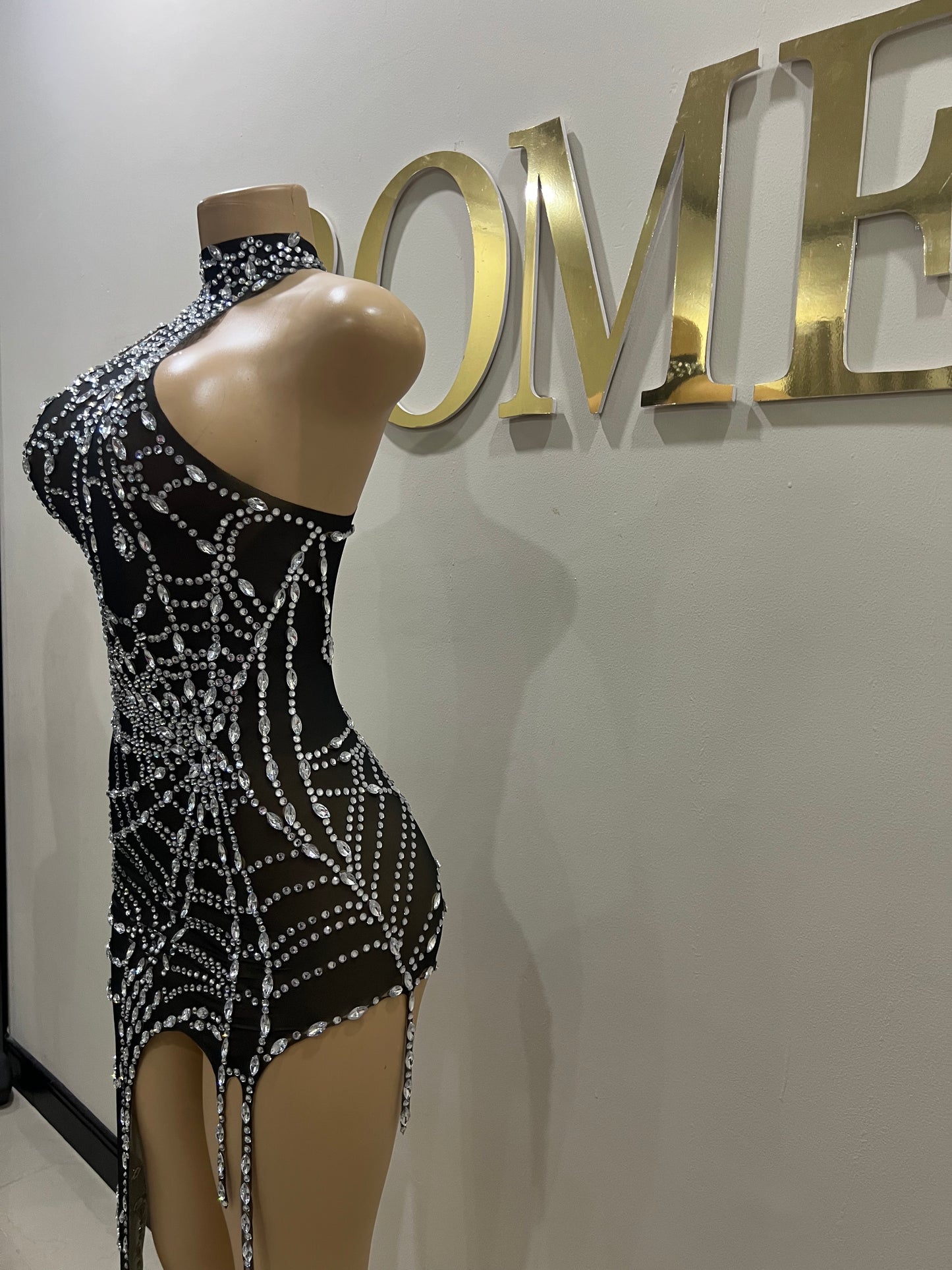 Charlotte’s Web Gemstone Mesh Dress (Black)