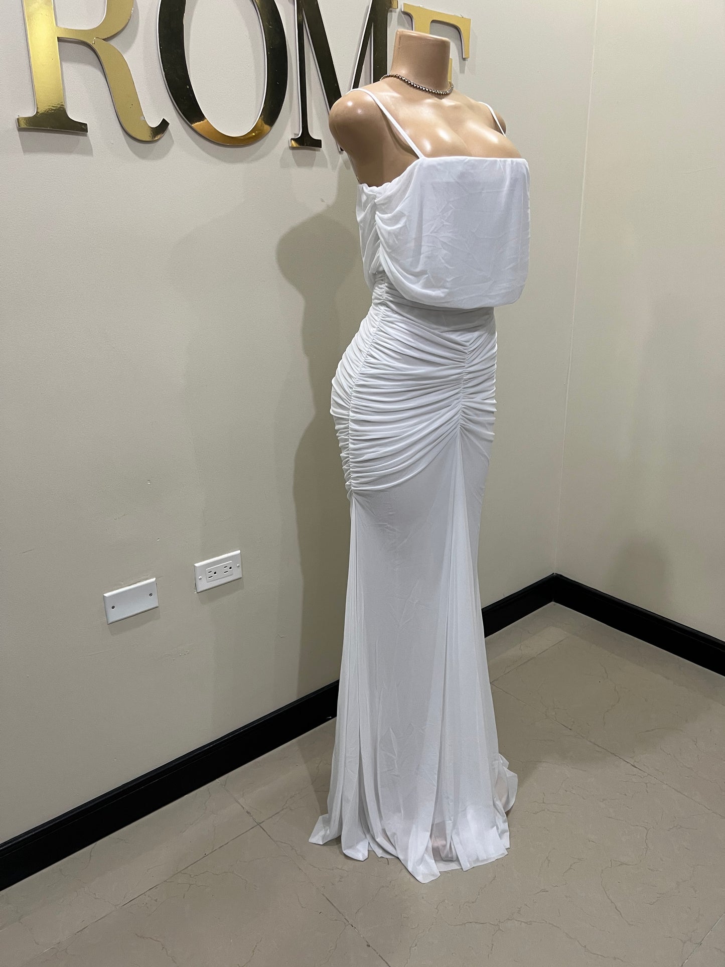 Michelle Taylor Spaghetti Strap Dress (White) (Copy)