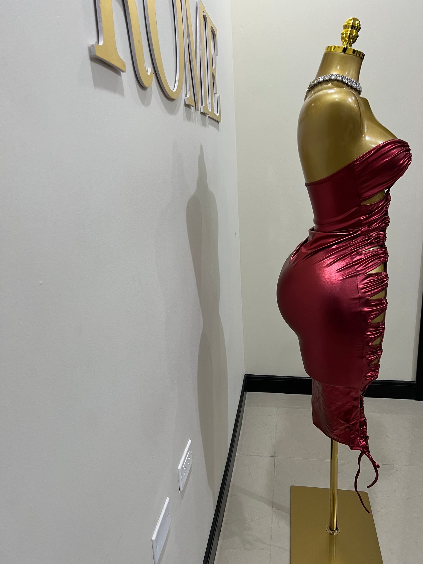 Lexy Laced Dress (Wine-Red)