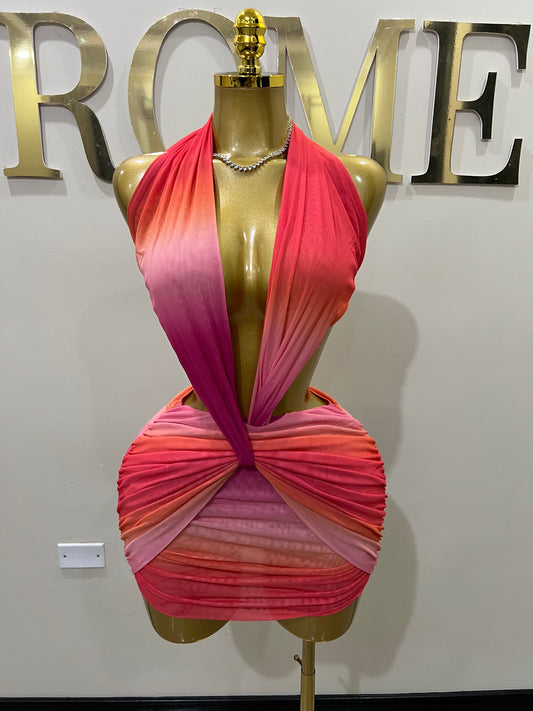 Asia Paradise Mesh Dress (Peach)