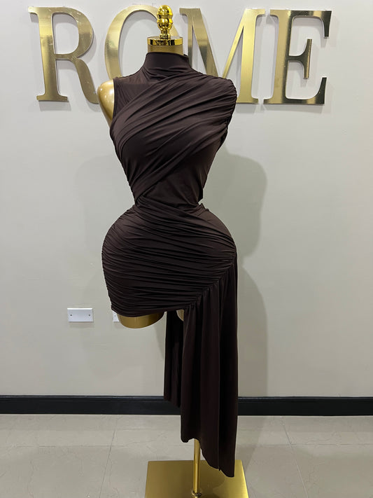 Samira Allegra Dress (Dark Brown)