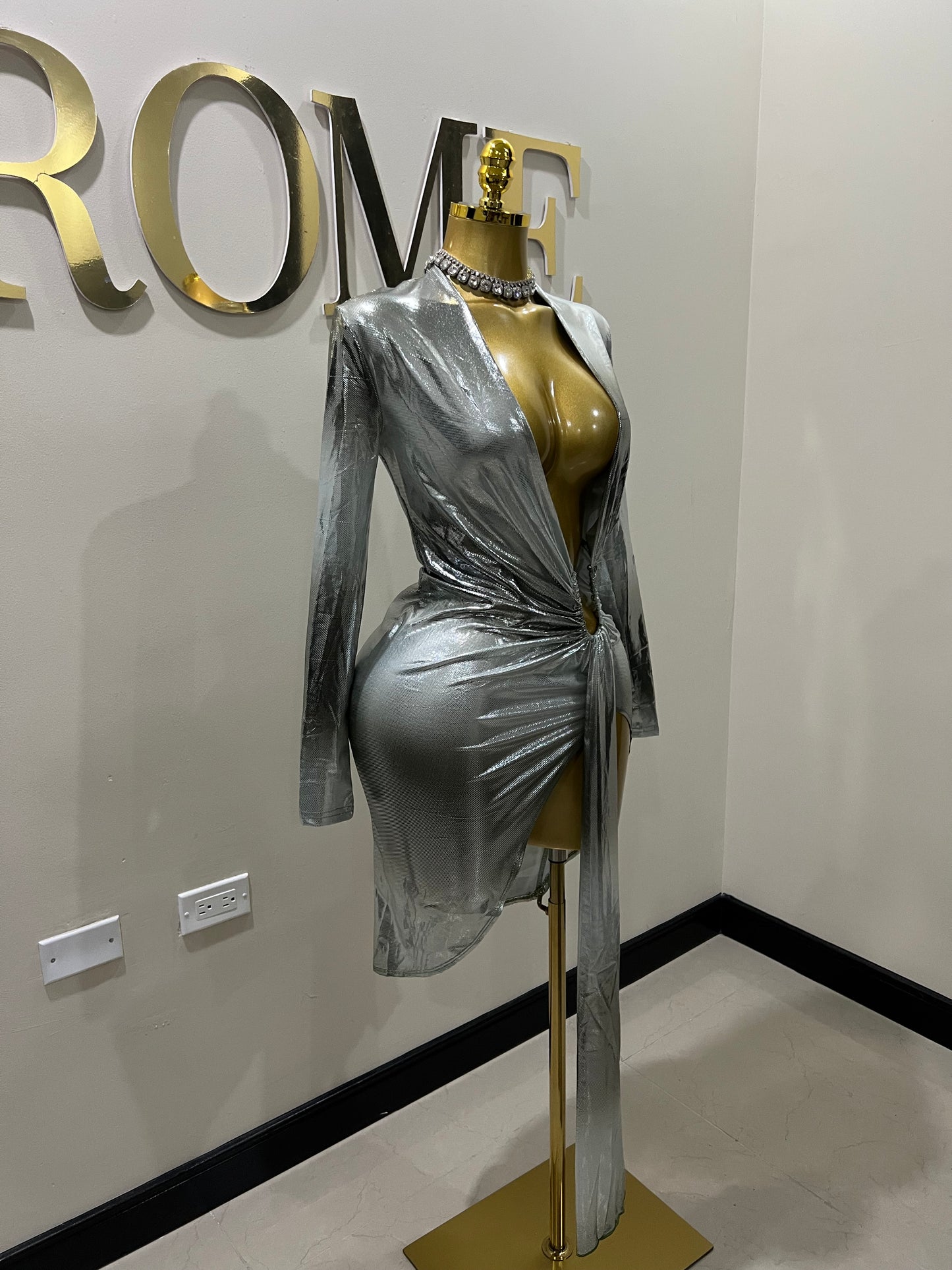 Chelsea Slay Dress (Green-silver gradient)