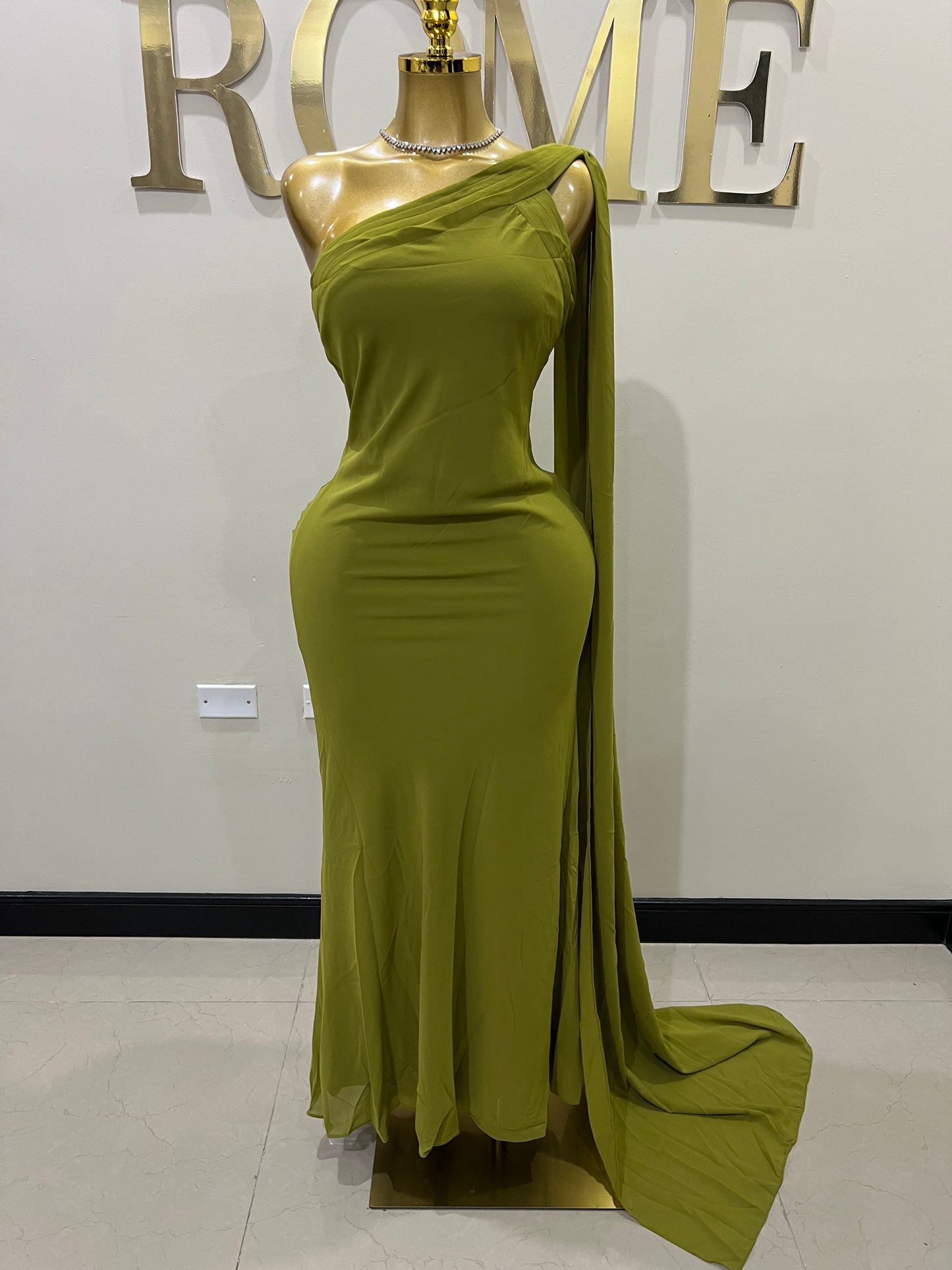 Isabella Chiffon Dress (Green)