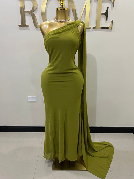 Isabella Chiffon Dress (Green)