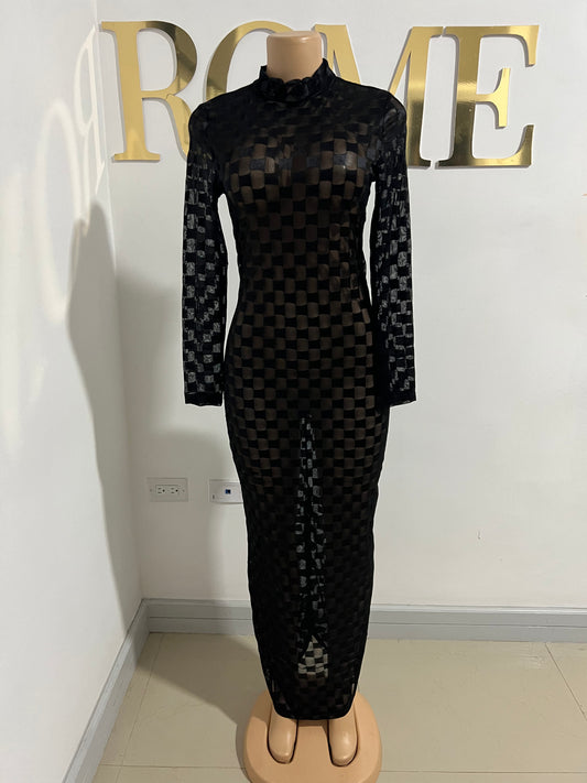 Nia Long Mesh Dress (Black)