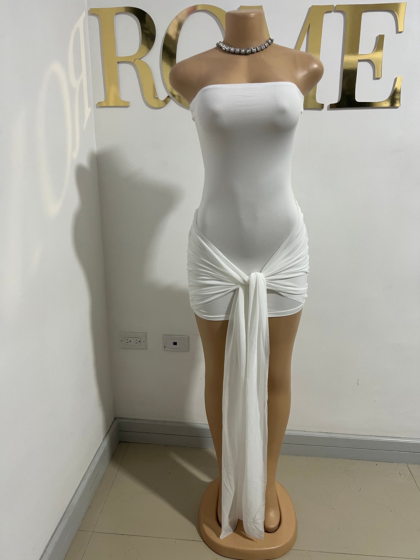 Amia Tie Dress (White)