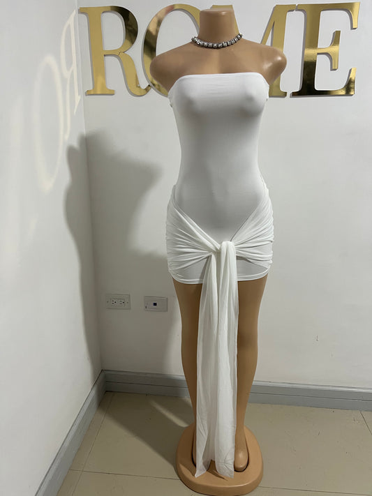 Amia Tie Dress (White)