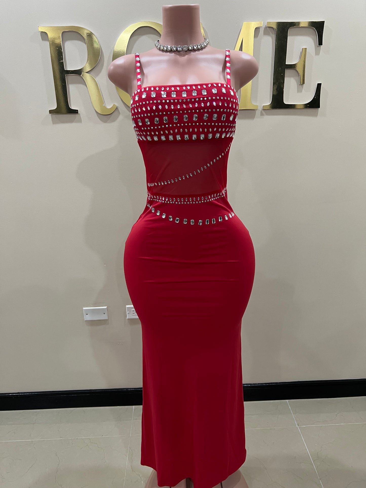 Blair Crystal Dress (Red)