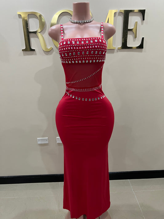 Blair Crystal Dress (Red)