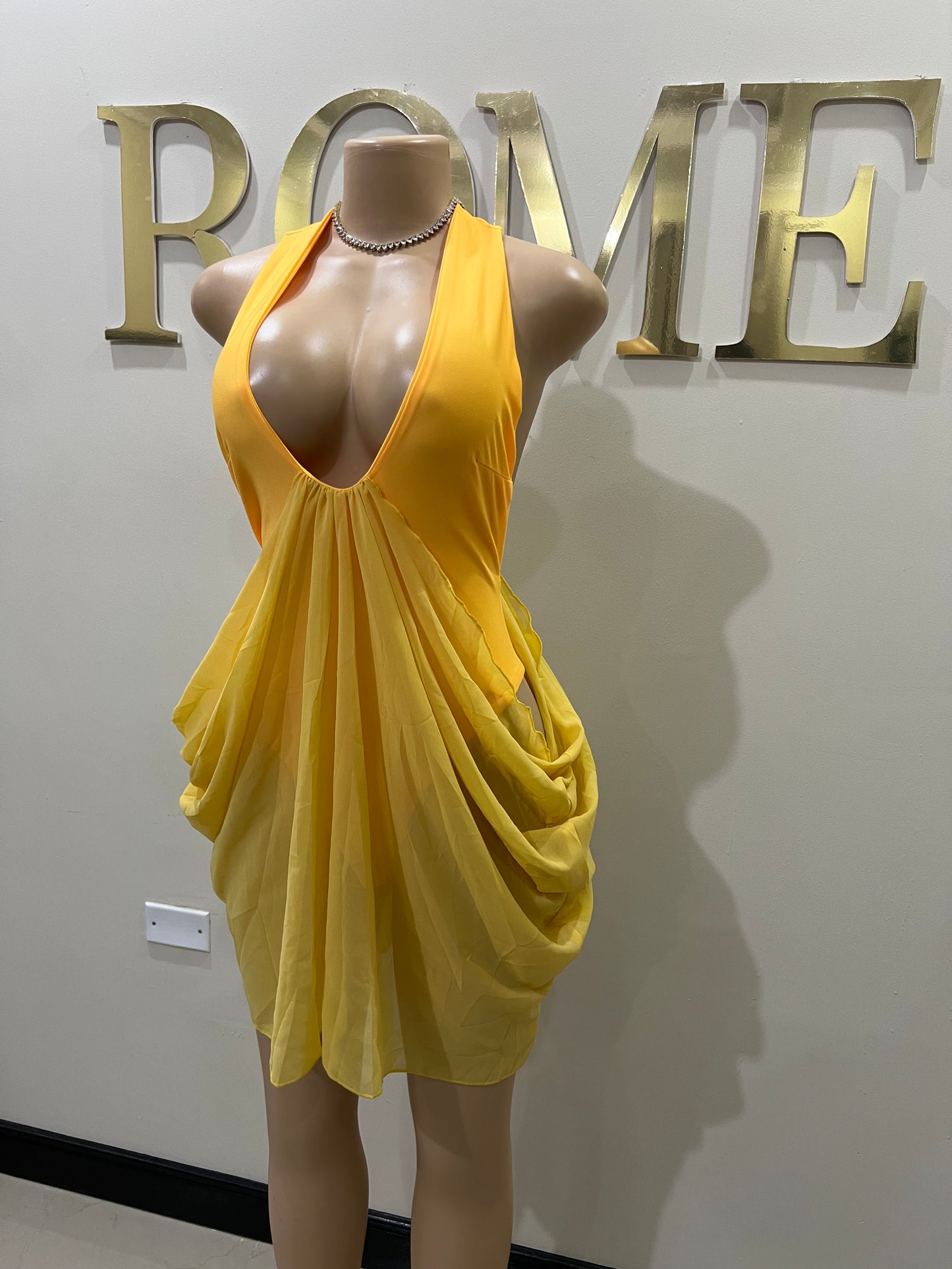 Asia Star Bodysuit Dress (Yellow)