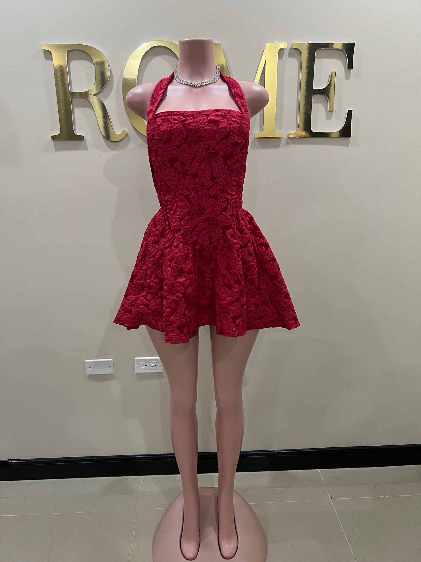 Diana Textured Dress (Red)