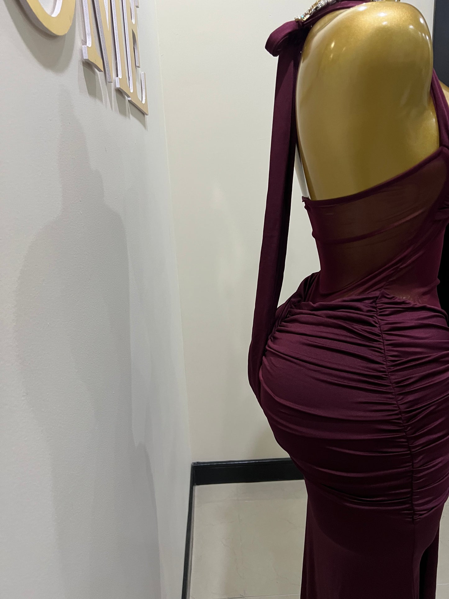 Sweetheart Nara Dress (Burgundy)